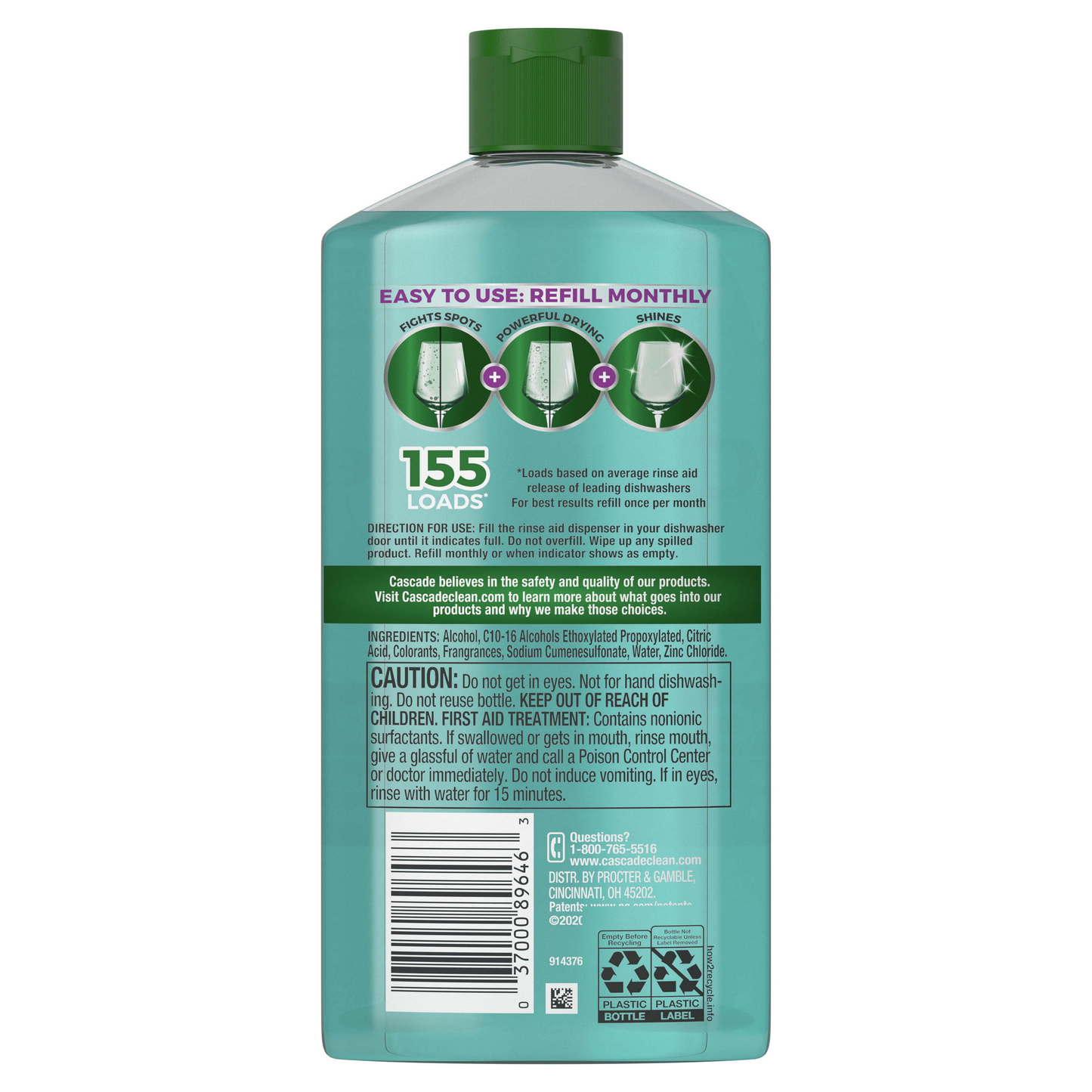 Platinum Rinse Aid, Dishwasher Rinse Agent and Drying Agent, 16 fl oz product photo