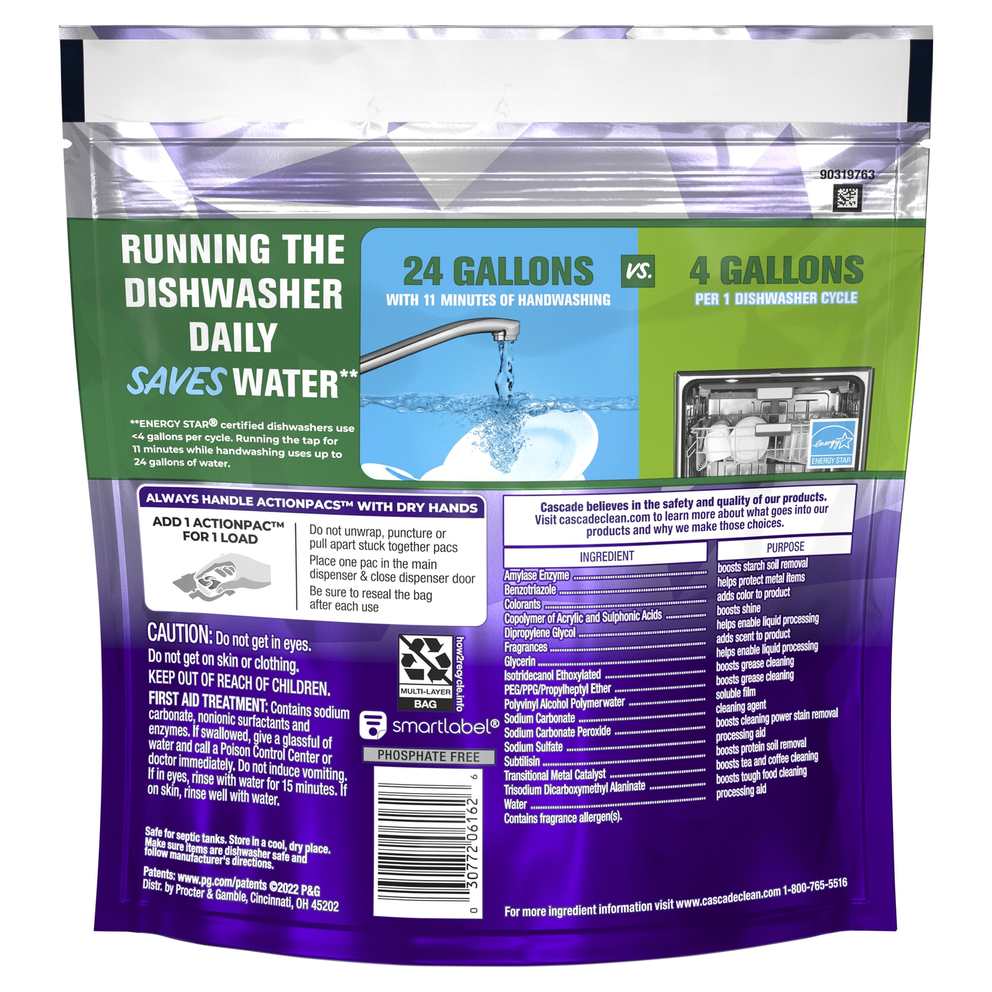 Platinum Plus Dishwasher Pods, Action Pacs Dishwasher Detergent Tabs, Fresh, 17 Count product photo
