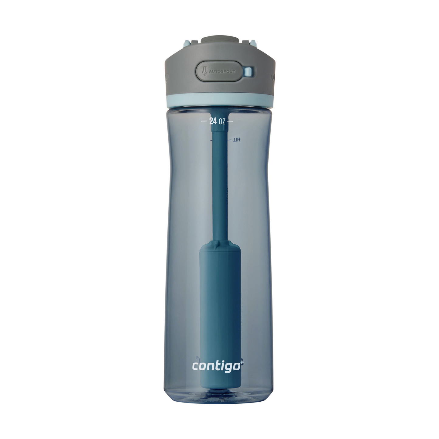 Contigo Wells Plastic Filter Water Bottle with AUTOSPOUT Straw Lid, 24 Oz., Dark Ice product photo
