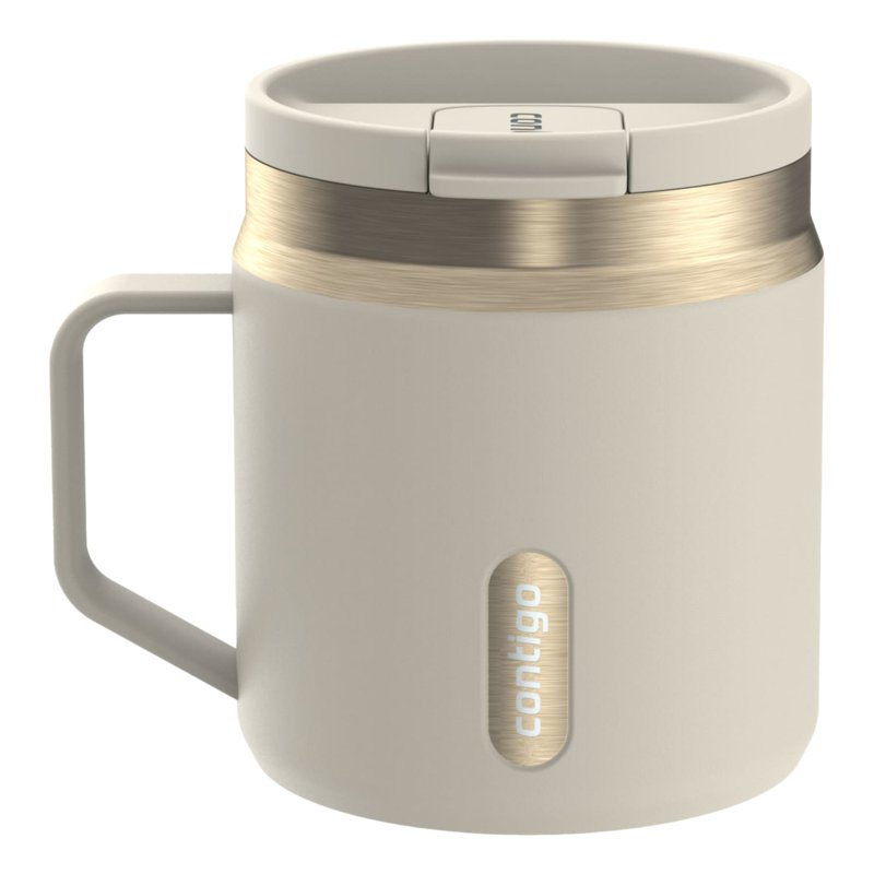 Contigo 14 oz SnapSeal Leak-Proof Stainless Steel Coffee Mug – Keeps Drinks Hot, Office & Home Friendly, Easy-Sip Lid, Cream/Champagne product photo