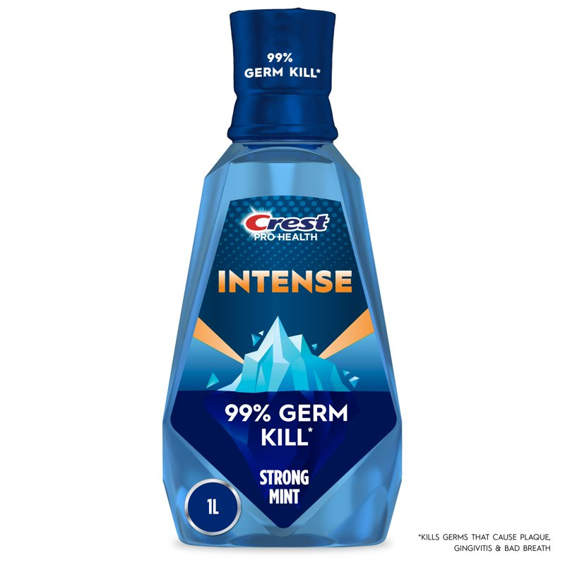 Crest Mouthwash, Pro-Health Intense Mouthwash/Mouth Rinse, Strong Mint, 1 L (33.8 fl oz) product photo