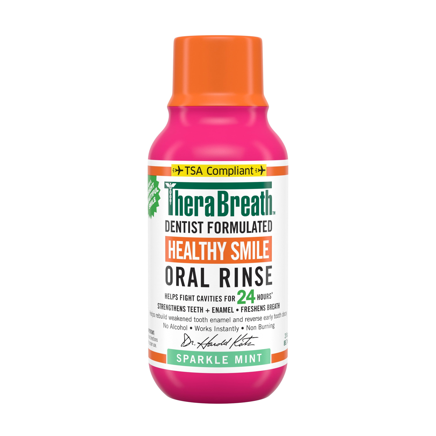 TheraBreath Healthy Smile Fluoride Mouthwash, Sparkle Mint, Anticavity, Travel Size, 3 Fl Oz product photo