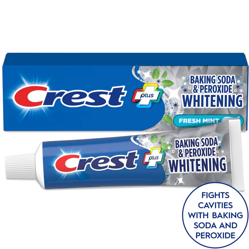 Crest Toothpaste, Plus Baking Soda & Peroxide Whitening Toothpaste, Fresh Mint, 5.7 oz product photo