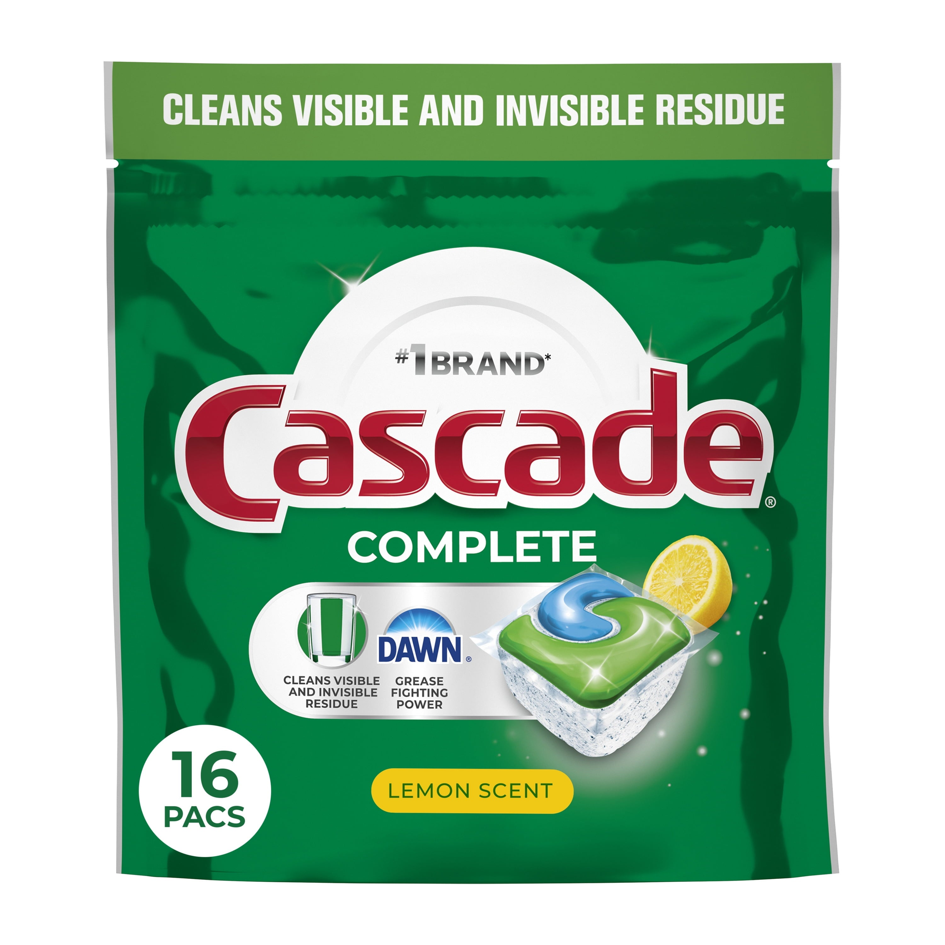 Complete Dishwasher Pods, Dishwasher Detergent, Dish Detergent Soap, Lemon, 16 Count product photo