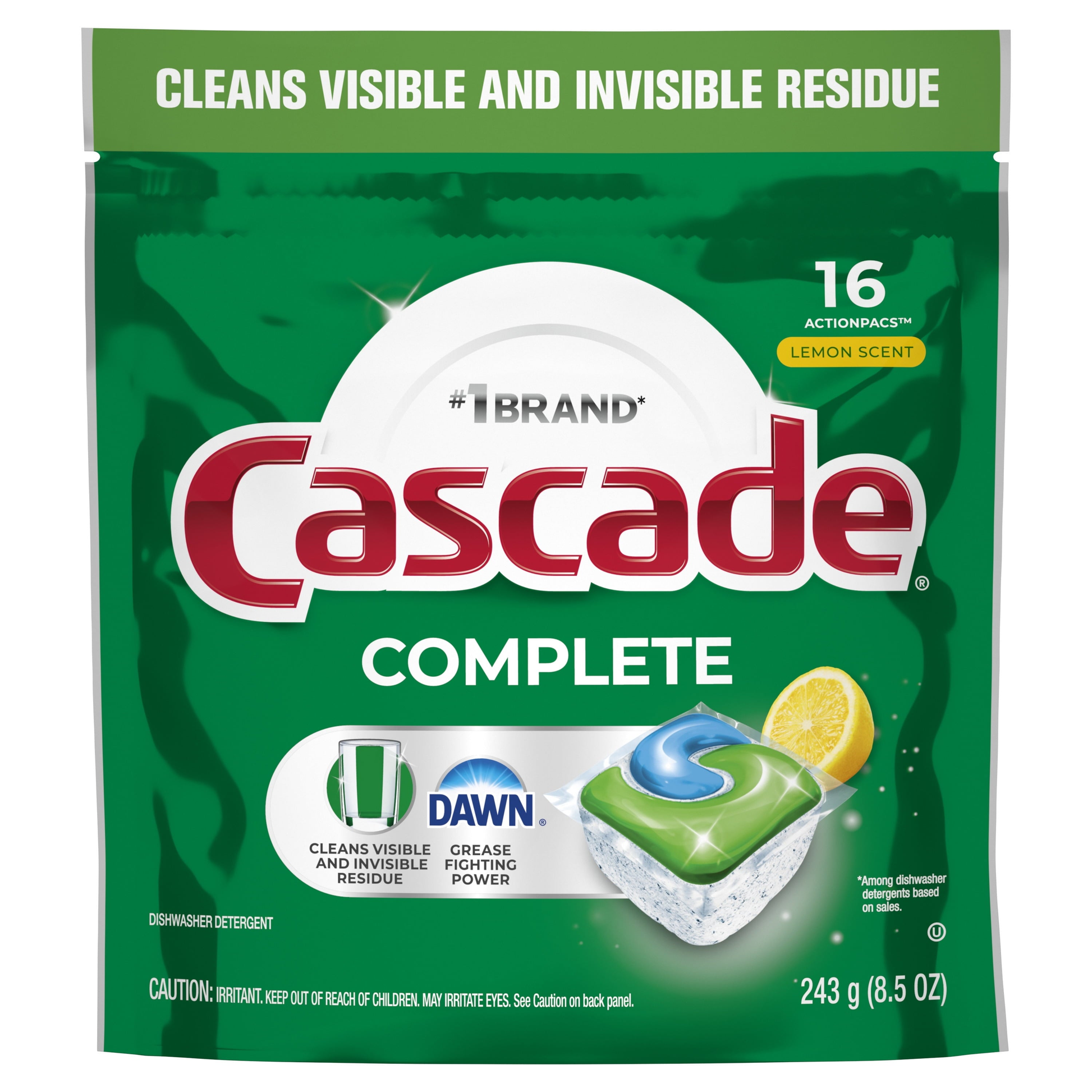 Complete Dishwasher Pods, Dishwasher Detergent, Dish Detergent Soap, Lemon, 16 Count product photo