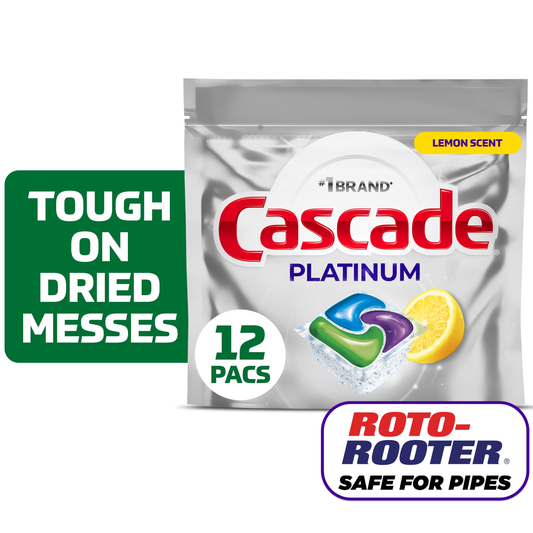 Platinum Dishwasher Pods, Dishwasher Detergent, Dish Detergent Soap, Lemon, 12 Count product photo