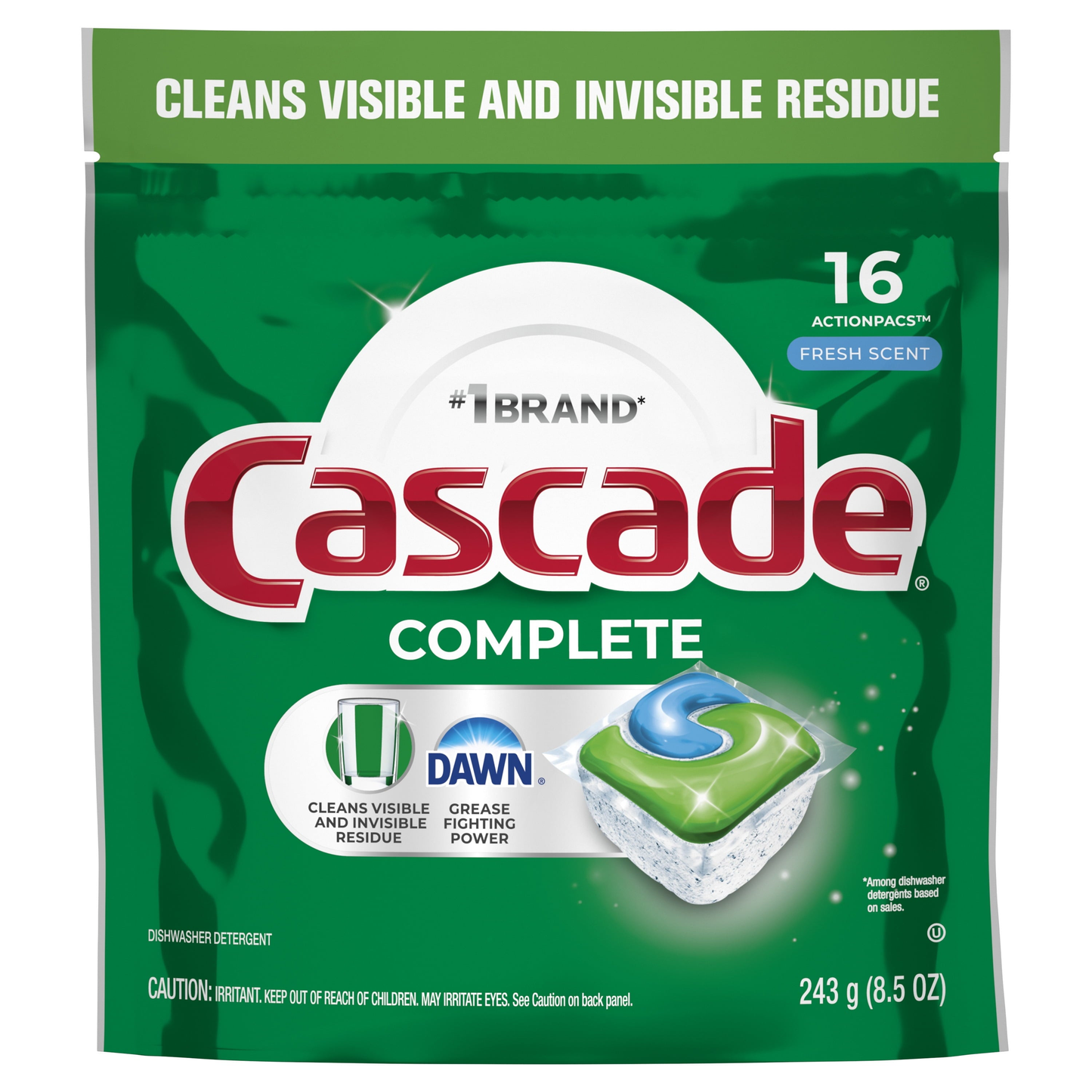 Complete Dishwasher Pods, Dishwasher Detergent, Dish Detergent Soap, Fresh, 16 Count product photo