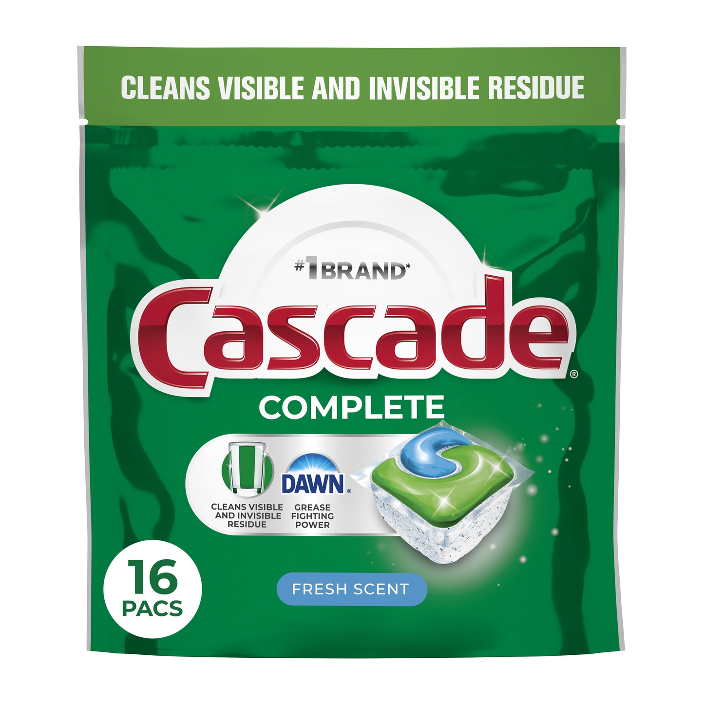 Complete Dishwasher Pods, Dishwasher Detergent, Dish Detergent Soap, Fresh, 16 Count product photo