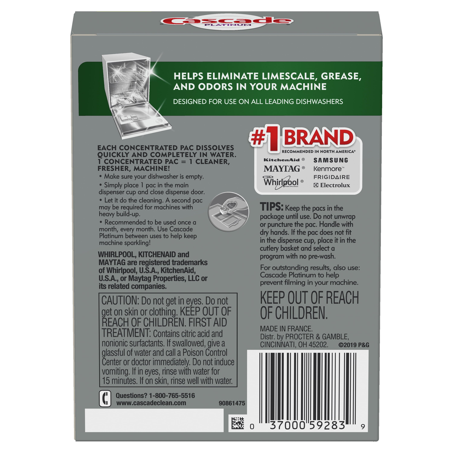 Platinum Dishwasher Cleaner Single Dose Pods, 3 Count product photo