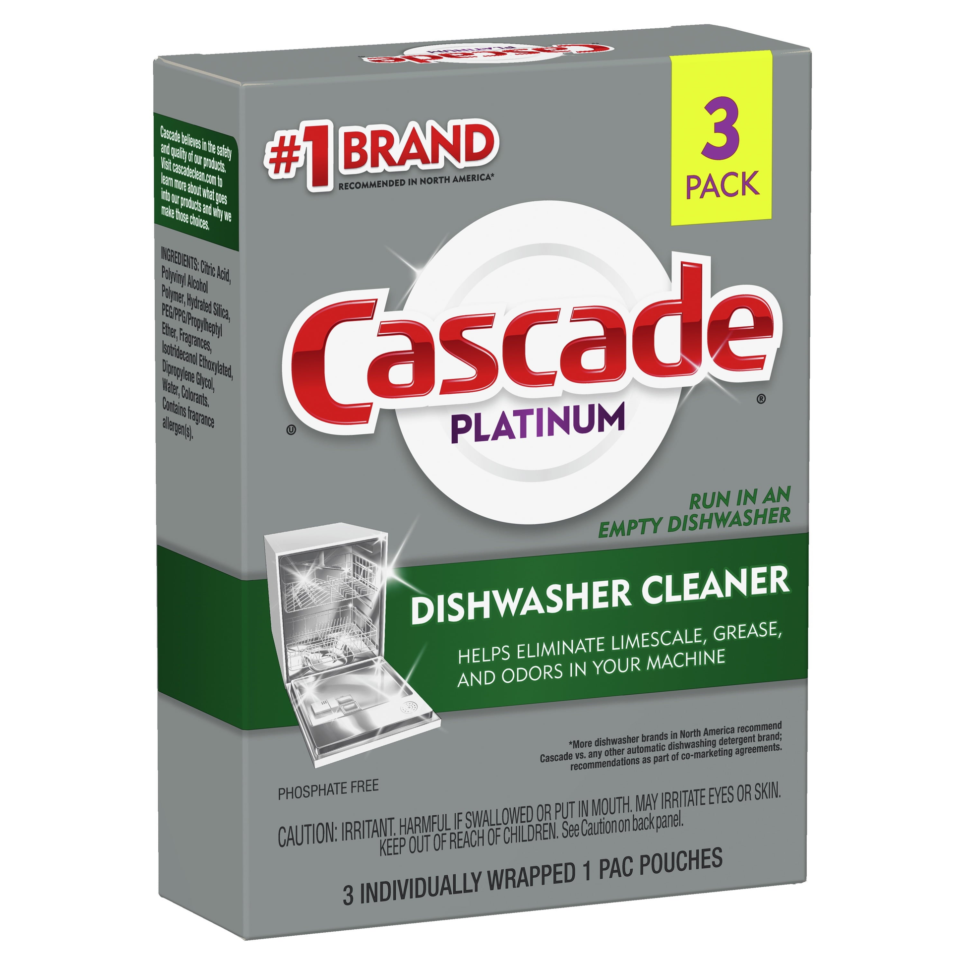 Platinum Dishwasher Cleaner Single Dose Pods, 3 Count product photo