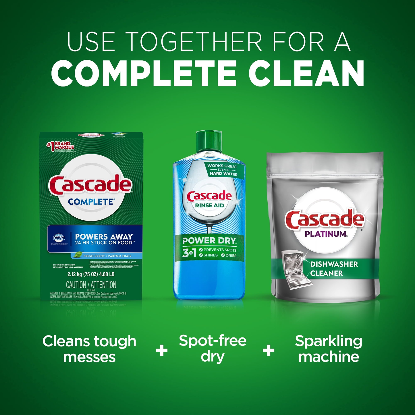 Complete Dishwasher Detergent Powder, Dish Detergent, Dish Soap, Fresh, 75 fl oz product photo