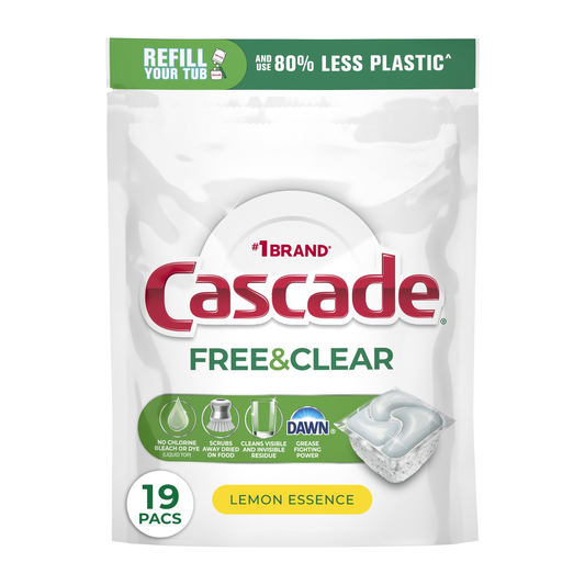 Free &amp; Clear Dishwasher Pods, Dishwasher Detergent Packs, Detergent Tabs, Lemon, 19 Count product photo