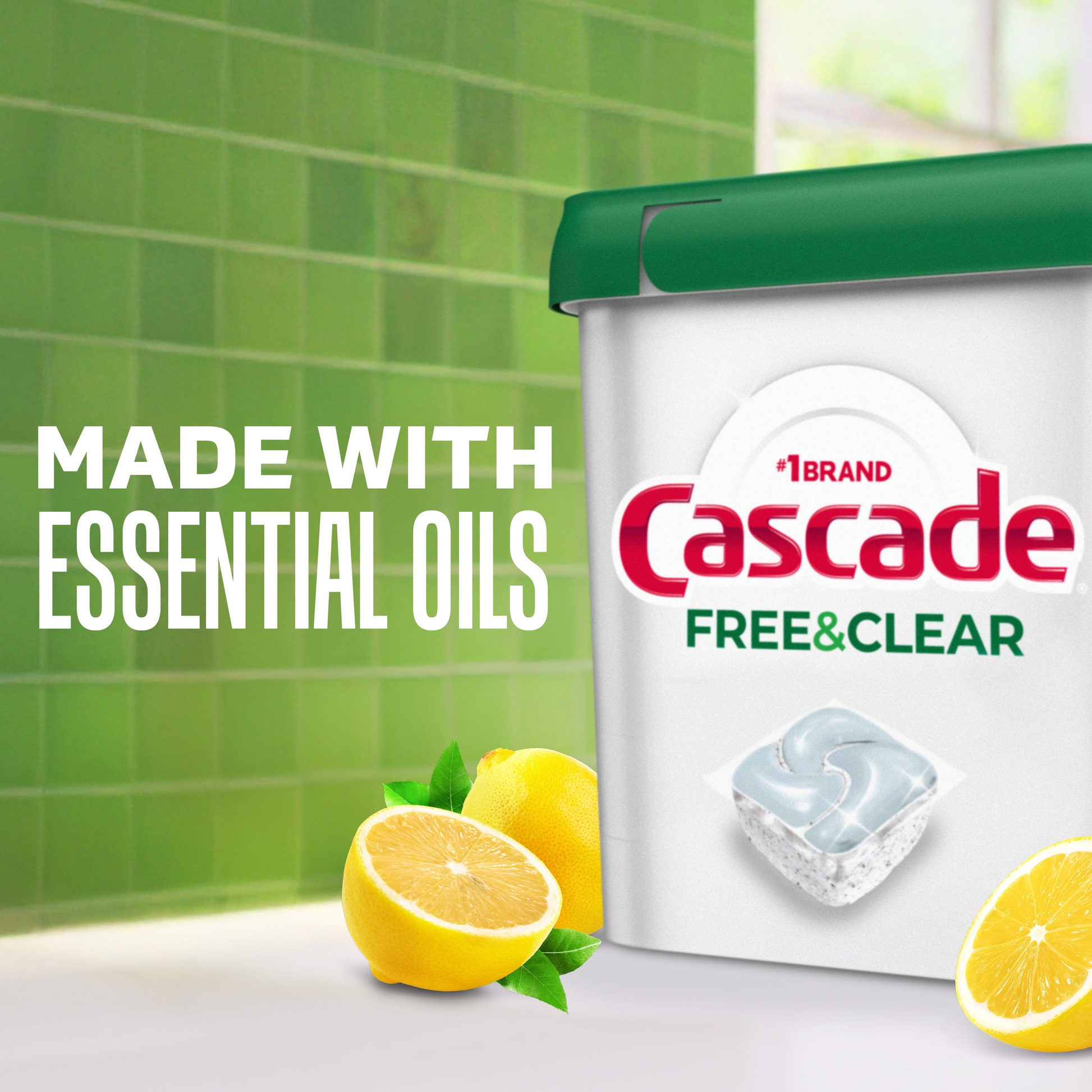 Free &amp; Clear Dishwasher Pods, Dishwasher Detergent Packs, Detergent Tabs, Lemon, 19 Count product photo