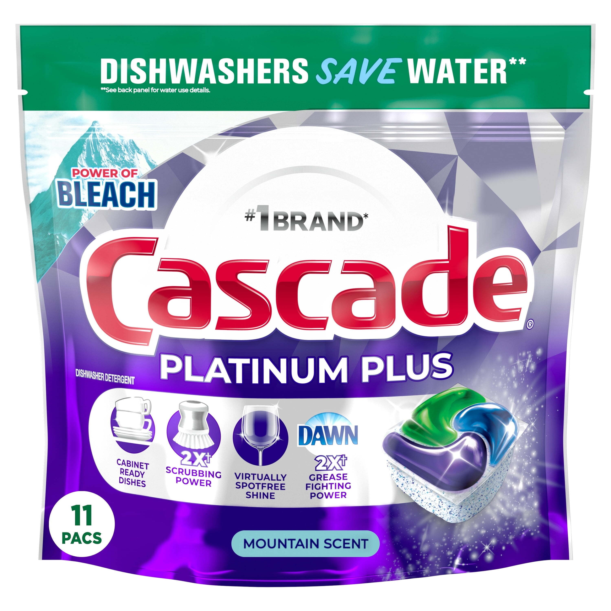 Platinum Plus Dishwasher Detergent Action Pacs, Fresh Mountain Scent, 11 Count product photo