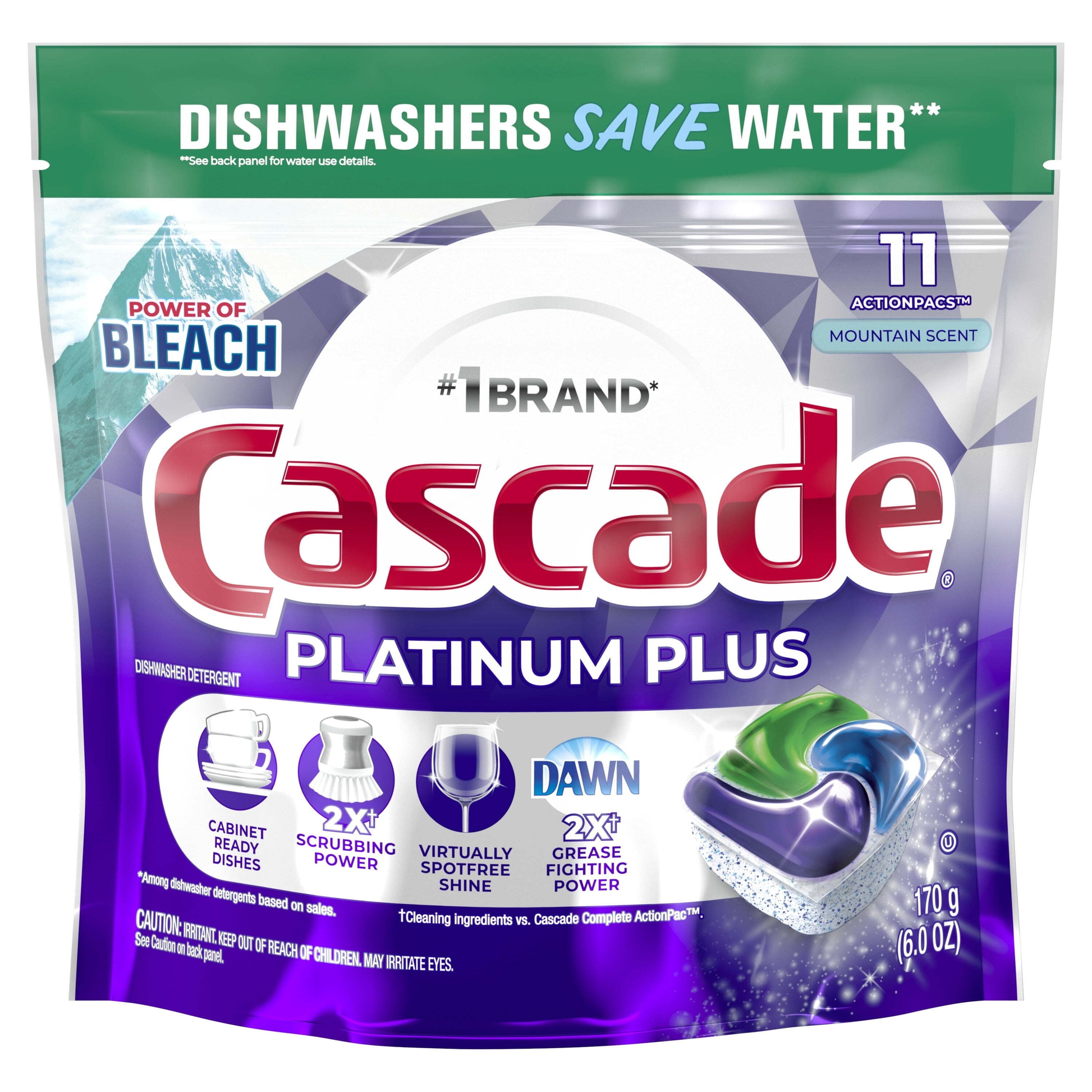 Platinum Plus Dishwasher Detergent Action Pacs, Fresh Mountain Scent, 11 Count product photo