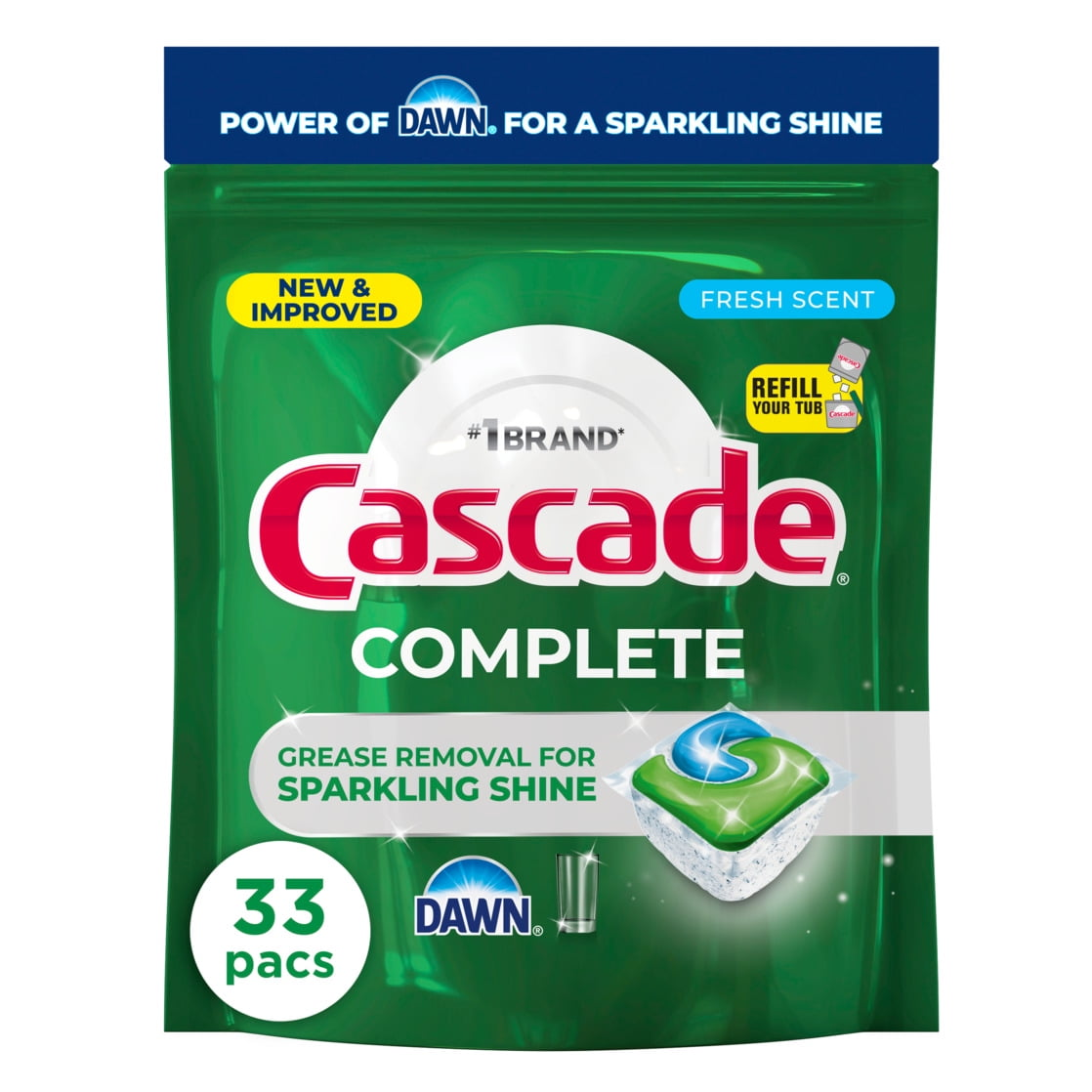 Complete Dishwasher Detergent Fresh, 33ct product photo