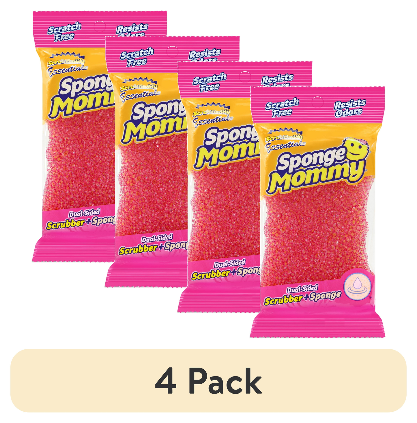 Essentials Cleaning Mommy, Scrubbing Pad, Pink, 1 Count product photo