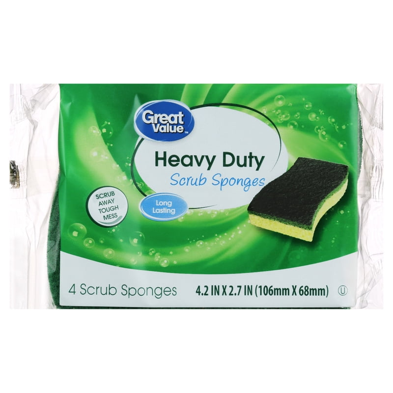 Great Value Heavy Duty Scrub Sponges, 4 Count product photo