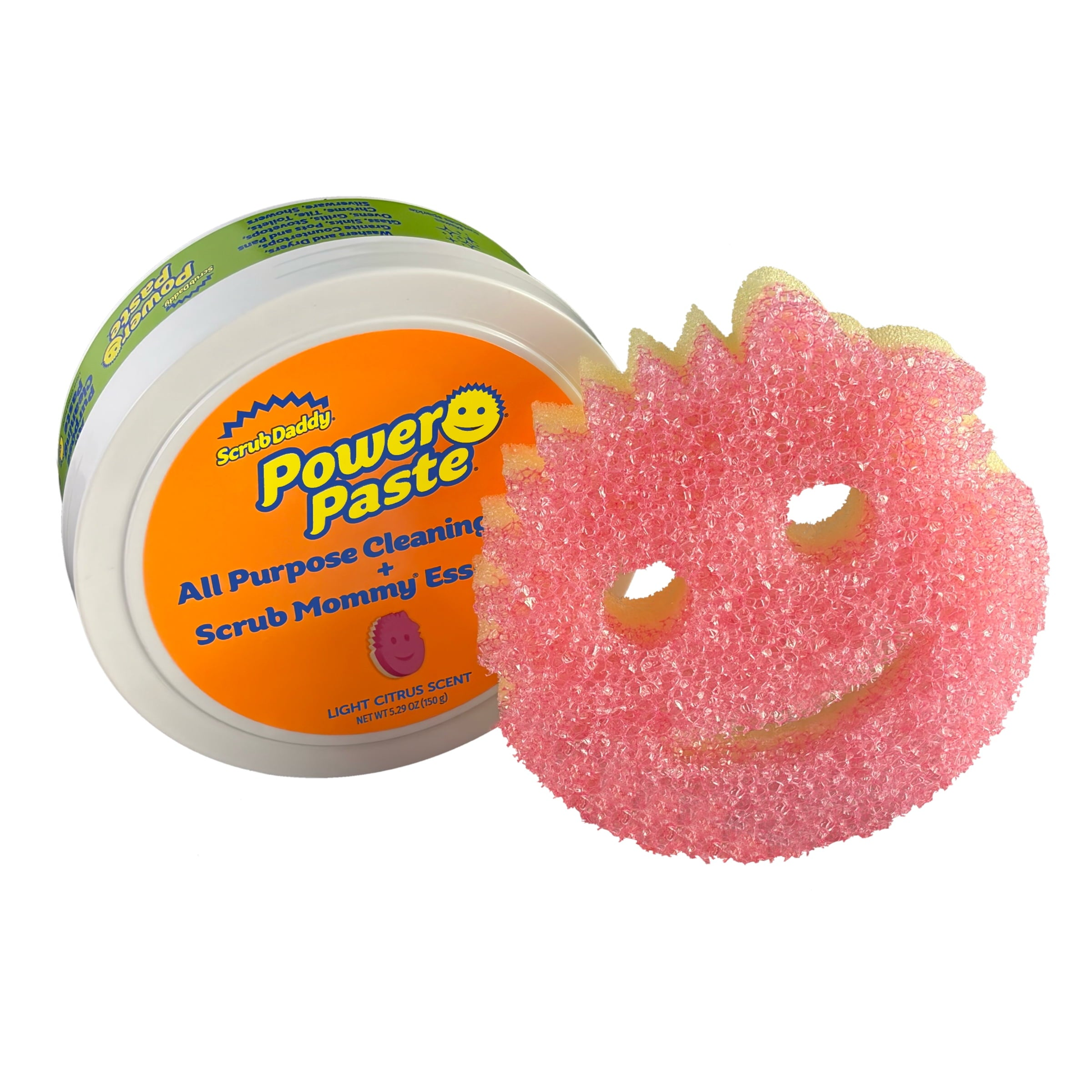 Scrub Daddy PowerPaste All-Purpose Cleaning Kit, Citrus Scent, with Scrub Mommy Essentials Sponge - Pasta de Limpieza Multiusos Aroma Ctrico, 5.29 oz product photo