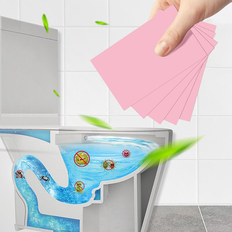RXIRUCGD Cleaning Sheets, 60PC Deodorizing Toilet Cleaning Tablet Toilet Cleansing Spirit Aromatherapy Strong Odor And Scale Removal Toilet Special Cleaning Tablet,Pink product photo