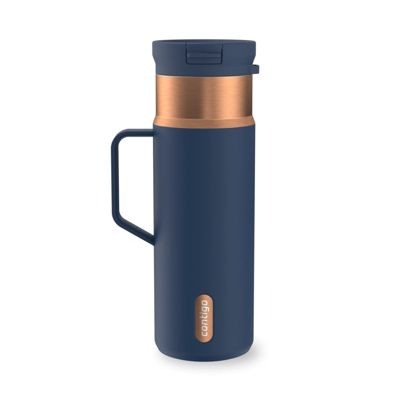 Contigo 20 oz Stainless Steel Travel Mug Tumbler – Leak-Proof Insulated Coffee Mug, Keeps Drinks Hot, Side Handle, Dark Blue/Bronze product photo