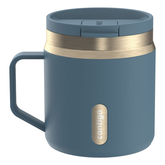 Contigo SnapSeal Leakproof Stainless Steel Reusable Travel Tumbler, Teal/Champagne, 14 oz product photo