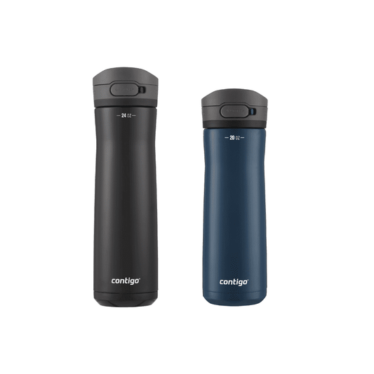 Contigo Jackson Chill Bundle 2 Water Bottles Black 24oz and Blueberry 20oz with Autopop Lid product photo
