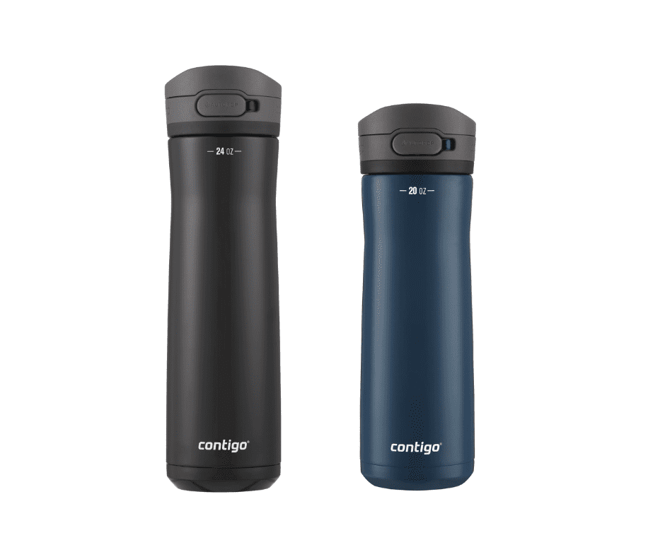 Contigo Jackson Chill Bundle 2 Water Bottles Black 24oz and Blueberry 20oz with Autopop Lid product photo