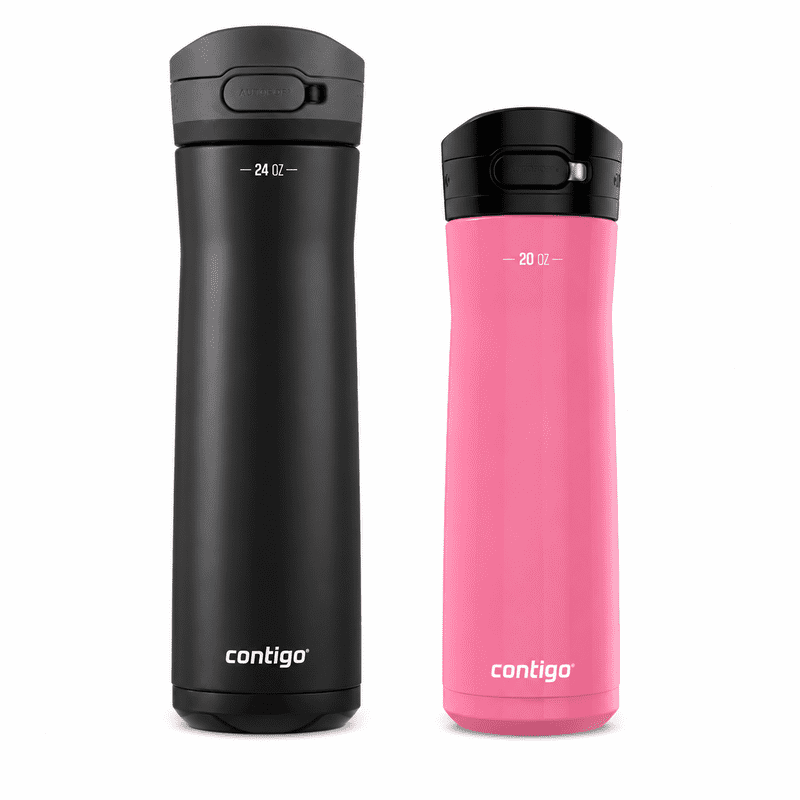 Contigo Jackson Chill  Bundle 2 Water Bottles Black 24oz and Pink  20oz with Autopop Lid product photo