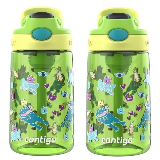 Contigo Kid's 14 oz. Aubrey Water Bottle 2-Pack - Bunnies/Frog product photo