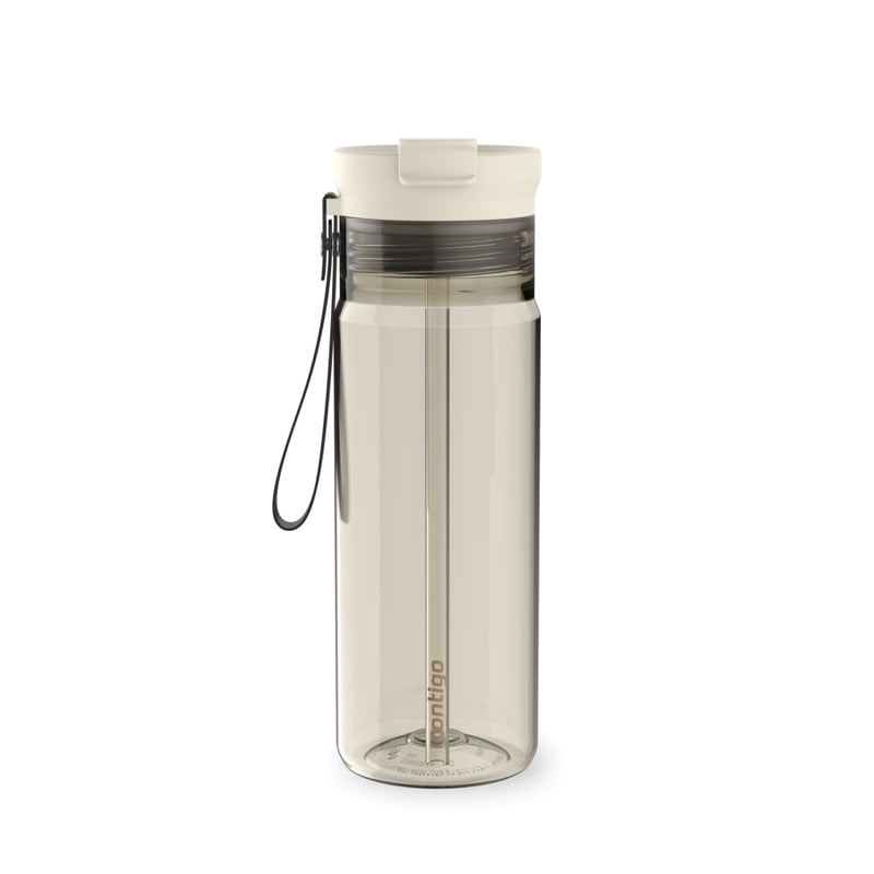 Contigo DualSip Leakproof Plastic Reusable Water Bottle with Carrying Strap, Cream/Clear, 24 oz product photo