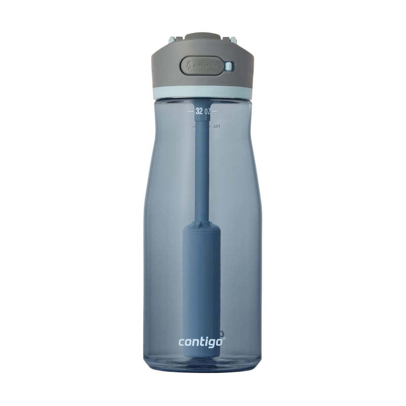 Contigo Wells Plastic Filter Water Bottle with AUTOSPOUT Straw Lid, 32 oz., Dark Ice product photo