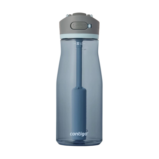 Contigo Wells Plastic Filter Water Bottle with AUTOSPOUT Straw Lid, 32 oz., Dark Ice product photo