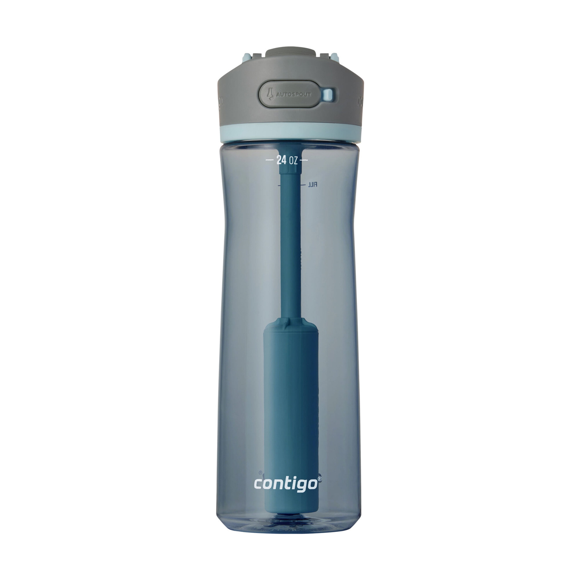 Contigo Wells Plastic Filter Water Bottle with AUTOSPOUT Straw Lid, 24 Oz., Dark Ice product photo