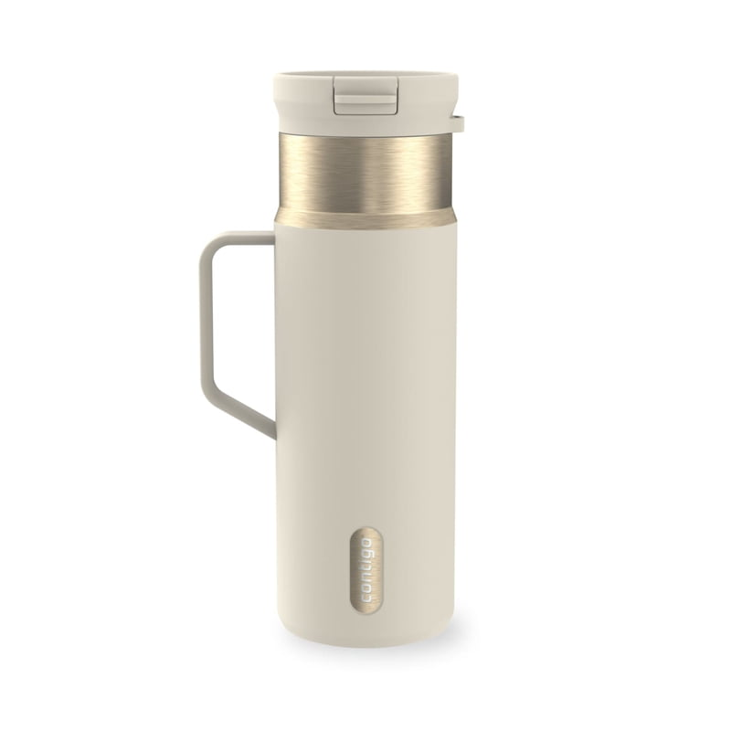 Contigo 20 oz Stainless Steel Travel Mug Tumbler – Leak-Proof Insulated Coffee Mug, Keeps Drinks Hot, Side Handle, Cream/Champagne product photo
