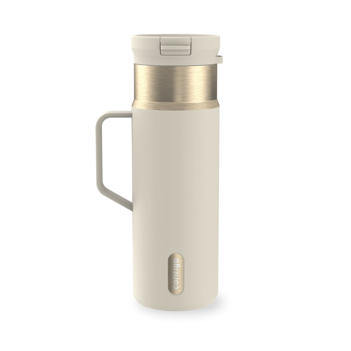 Contigo 20 oz Stainless Steel Travel Mug Tumbler – Leak-Proof Insulated Coffee Mug, Keeps Drinks Hot, Side Handle, Cream/Champagne product photo