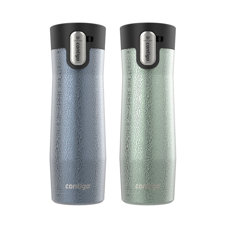 Contigo AUTOSEAL West Loop Vacuum-Insulated Stainless Steel Travel Mug with Easy-Clean Lid, 20 oz, Crystal Lakeside & Crystal Agave, 2-Pack product photo