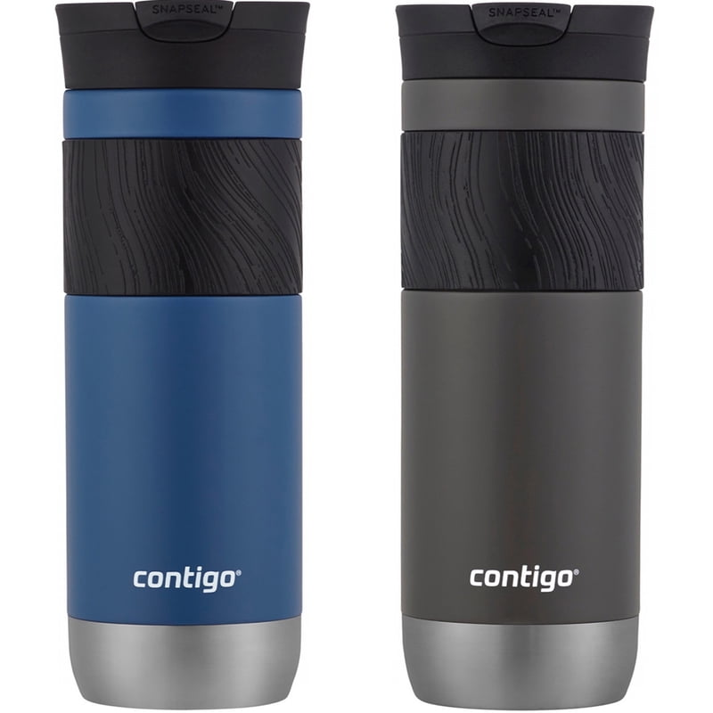 Contigo Byron 2.0 Stainless Steel Travel Mug with SNAPSEAL Lid and Grip, 20 oz, Sake & Blue Corn, 2-Pack product photo