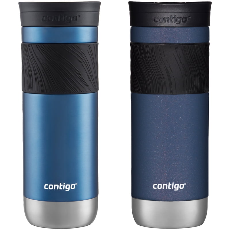 Contigo SNAPSEAL Insulated Stainless Steel Travel Mug with Grip, 20 oz, Blue Corn & Midnight Berry, 2-Pack product photo