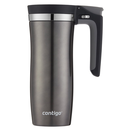 Contigo Autoseal Vacuum Insulated 16 Ounce Stainless Steel Gunmetal Travel Mug with Easy Lid product photo