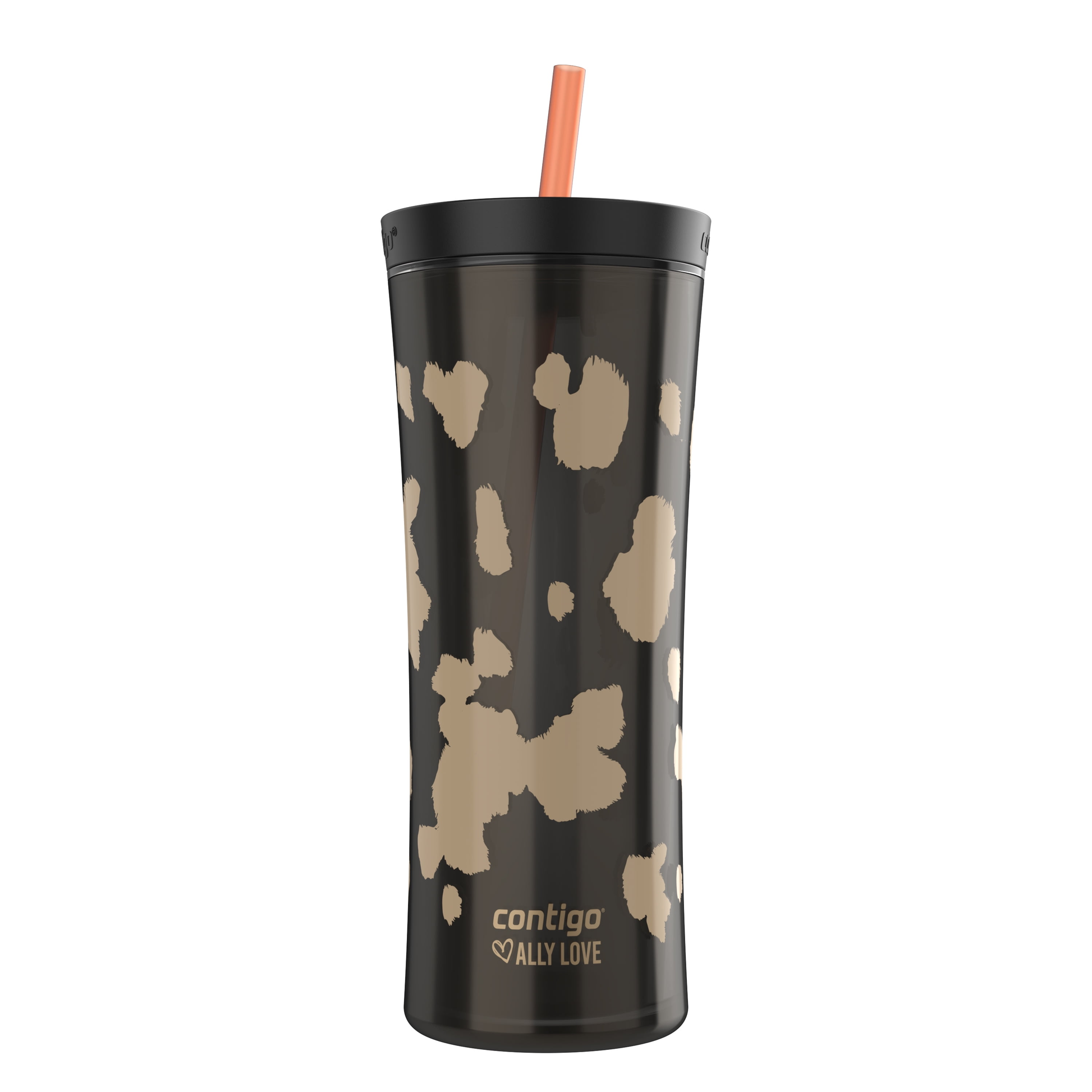Contigo 20oz Shake & Go Tumbler, Plastic with Straw, Licorice Cowhide Couture product photo