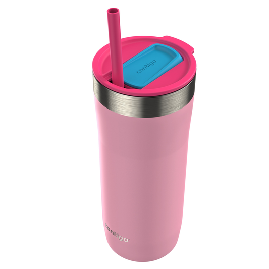 Contigo Streeterville Tumbler Push Pull Top with  Straw 24OZ Strawberry Cream product photo