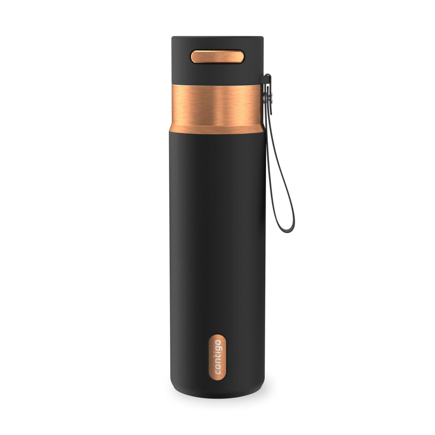 Contigo 24 oz Stainless Steel Leak-Proof Insulated Water Bottle with Carry Strap, Black/Bronze product photo