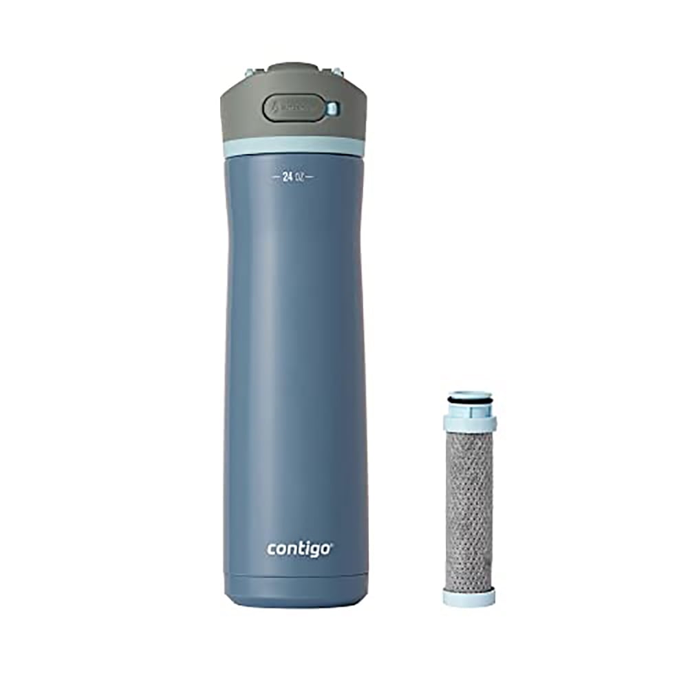 Contigo 24 oz. Wells Chill Stainless Steel Filter Bottle w/ Filters - Dark Ice product photo