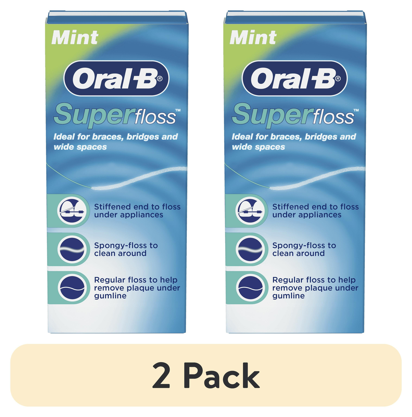 Floss, Super Floss Pre-Cut Strands Dental Floss, Mint, 50 Count product photo