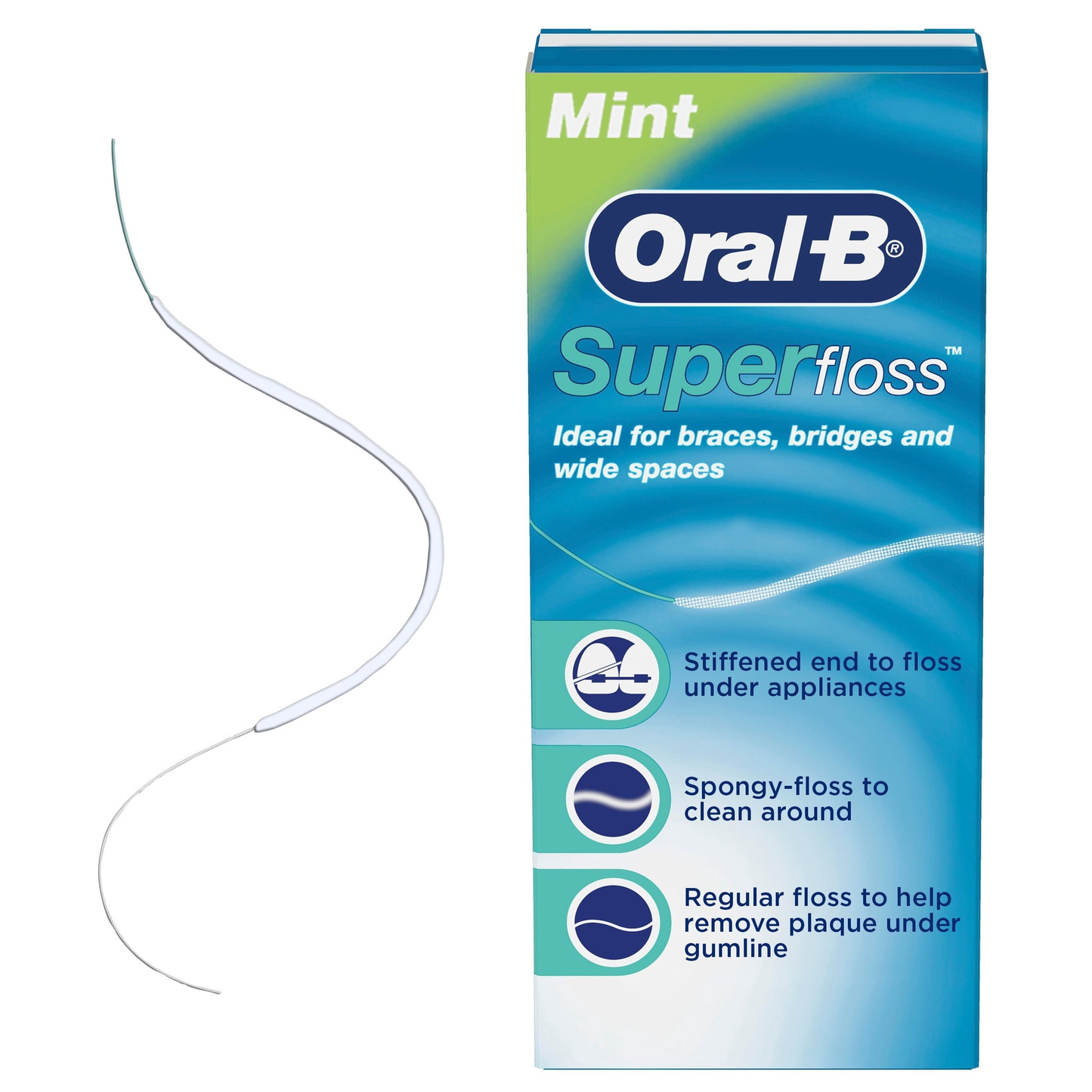 Floss, Super Floss Pre-Cut Strands Dental Floss, Mint, 50 Count product photo