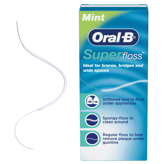 Floss, Super Floss Pre-Cut Strands Dental Floss, Mint, 50 Count product photo