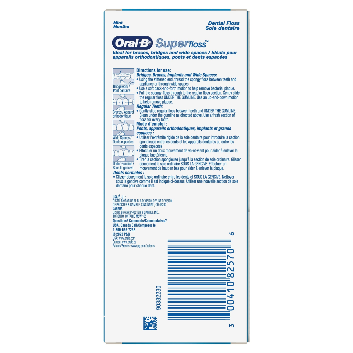 Floss, Super Floss Pre-Cut Strands Dental Floss, Mint, 50 Count product photo