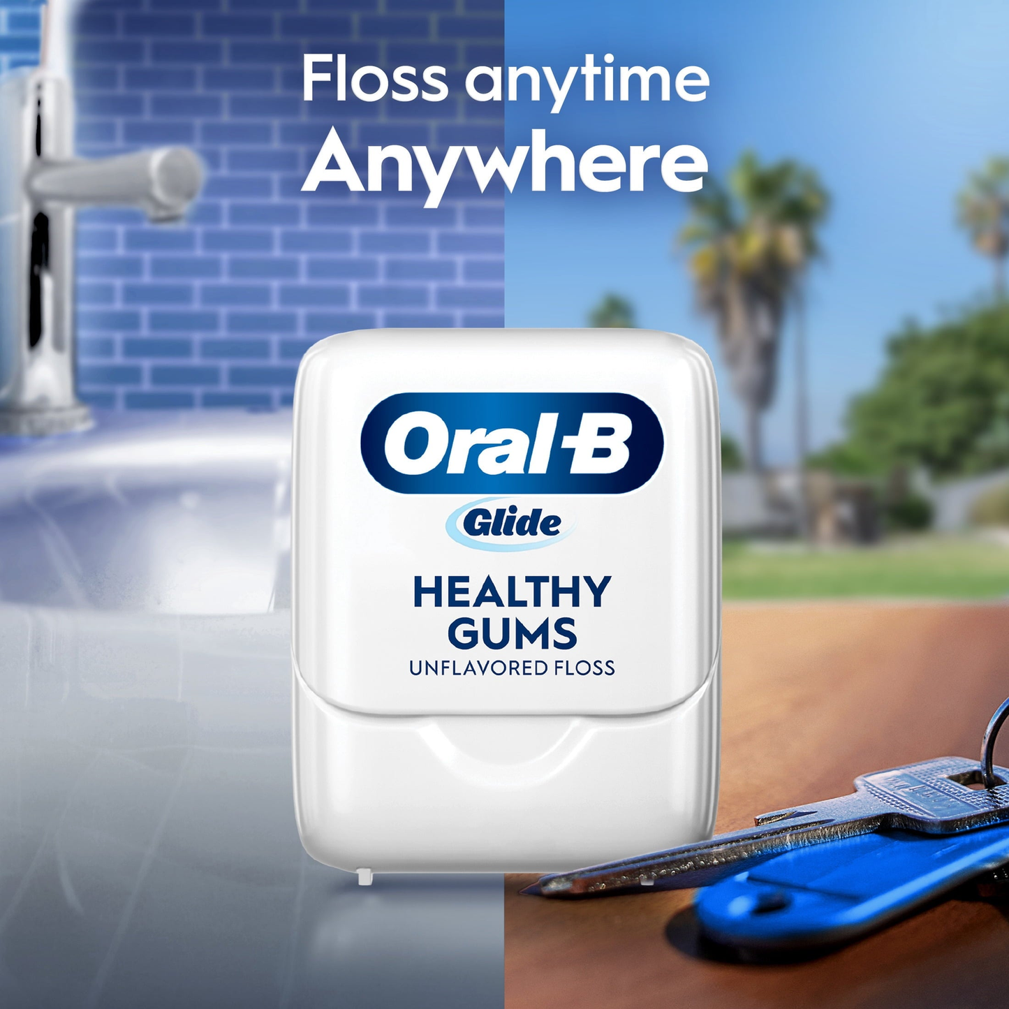 Floss, Glide Healthy Gums Unflavored Dental Floss, Smooth, Strong, Shred Resistant 50m product photo