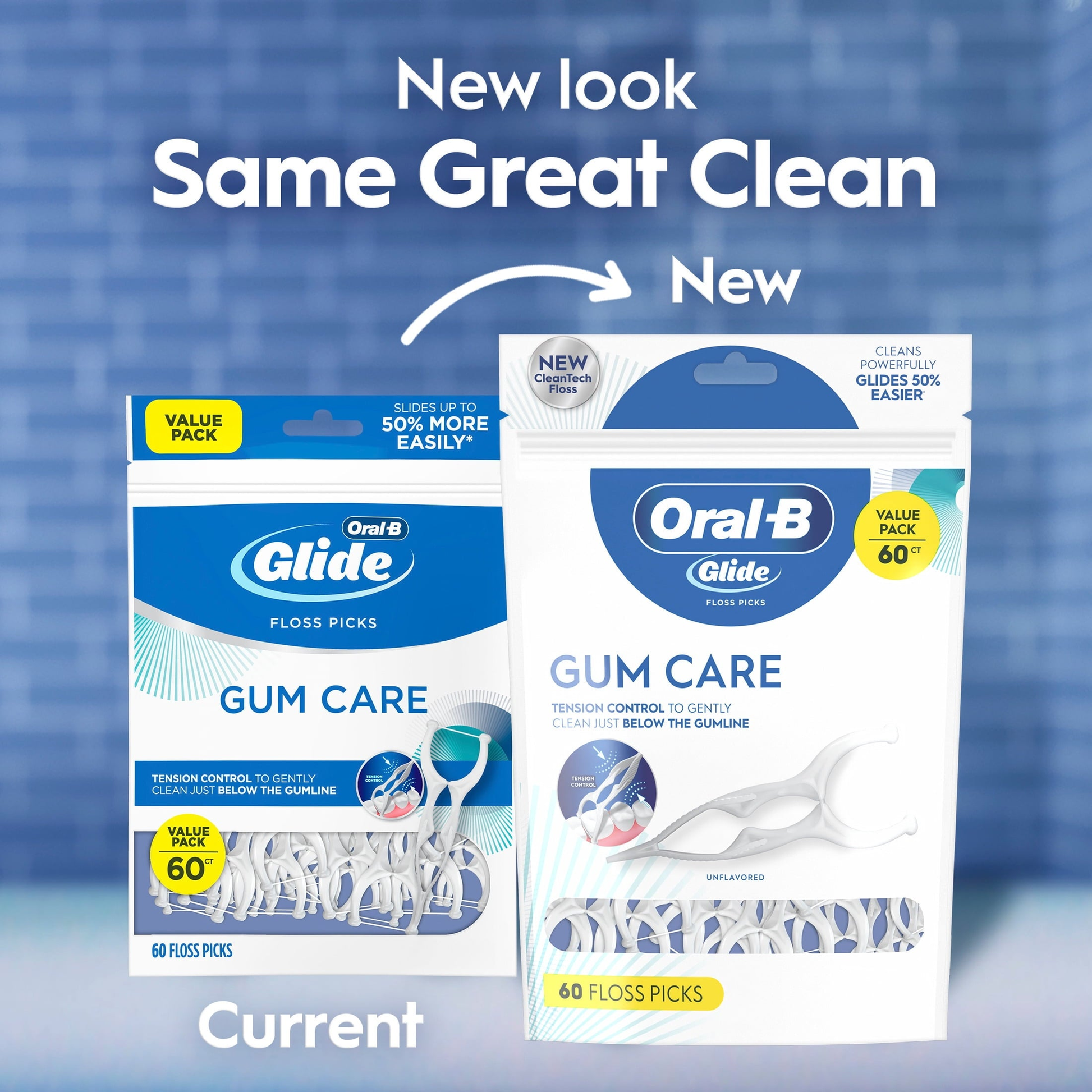 Floss, Glide Gum Care Dental Floss Picks, Good for Back Teeth, 60 Picks product photo